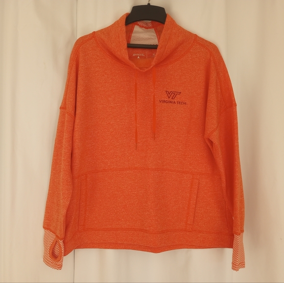Orange VT Virginia Tech Cowl-neck Pullover Sweatshirt Size XL - Picture 1 of 10
